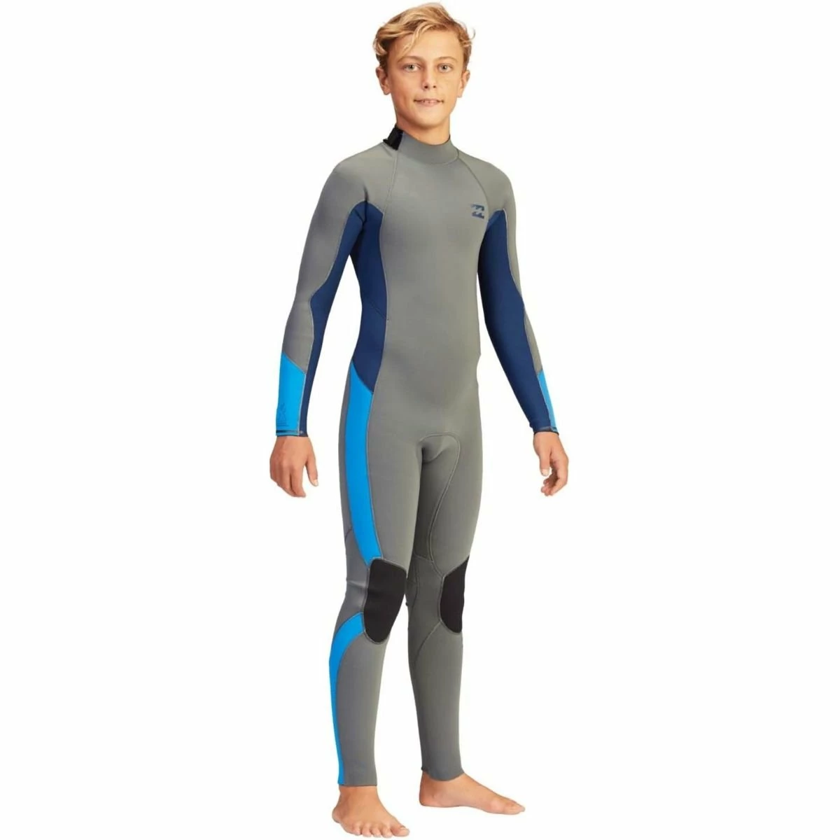 Billabong 3/2mm Boys Absolute Flatlock Full Wetsuit In Ash 1 Billabong 3/2mm Boys Absolute Flatlock Full Wetsuit In Ash