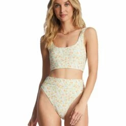 Billabong Aint She Sweet Tanlines Tank Bikini Top In Salt Crystal