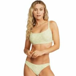 Billabong Little Whispers Tropic Bikini Bottom In Lime