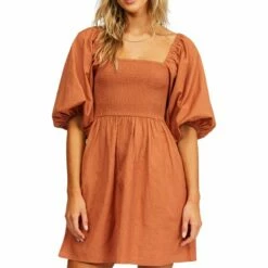 Billabong Paradise Days Mini Dress In Bronze