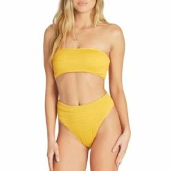 Billabong Sun Rise Rise Pant Bikini Bottom In Gold