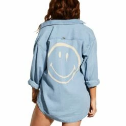 Billabong X Smiley Down The Coast Long Sleeve Shirt In Smiley Wash