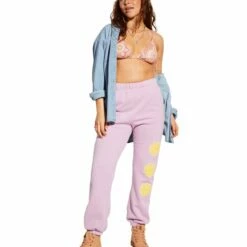 Billabong X Smiley Happy Saturday Joggers In Lady Lavender