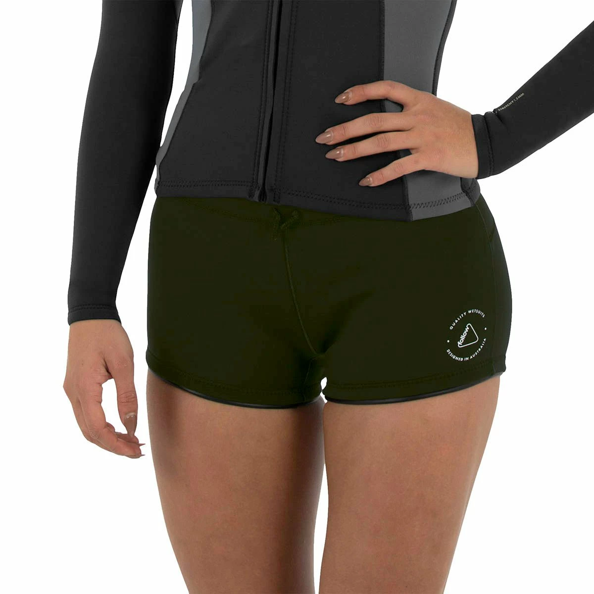 Follow Ladies 1.5mm Pro Wetty Shorts In Olive 2 Follow Ladies 1.5mm Pro Wetty Shorts In Olive - Image 2