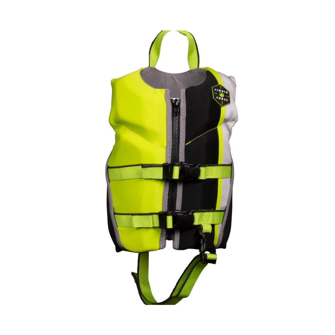 Liquid Force Fury Kids CGA Life Jacket In Black/Green 1 Liquid Force Fury Kids CGA Life Jacket In Black/Green