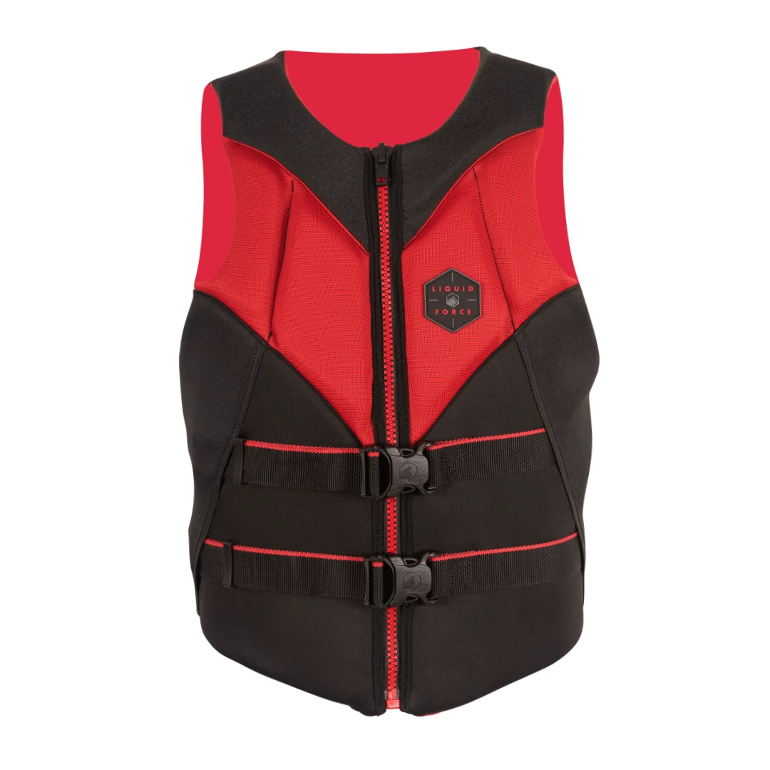 Liquid Force Rush CGA Life Jacket In Black/Red 1 Liquid Force Rush CGA Life Jacket In Black/Red