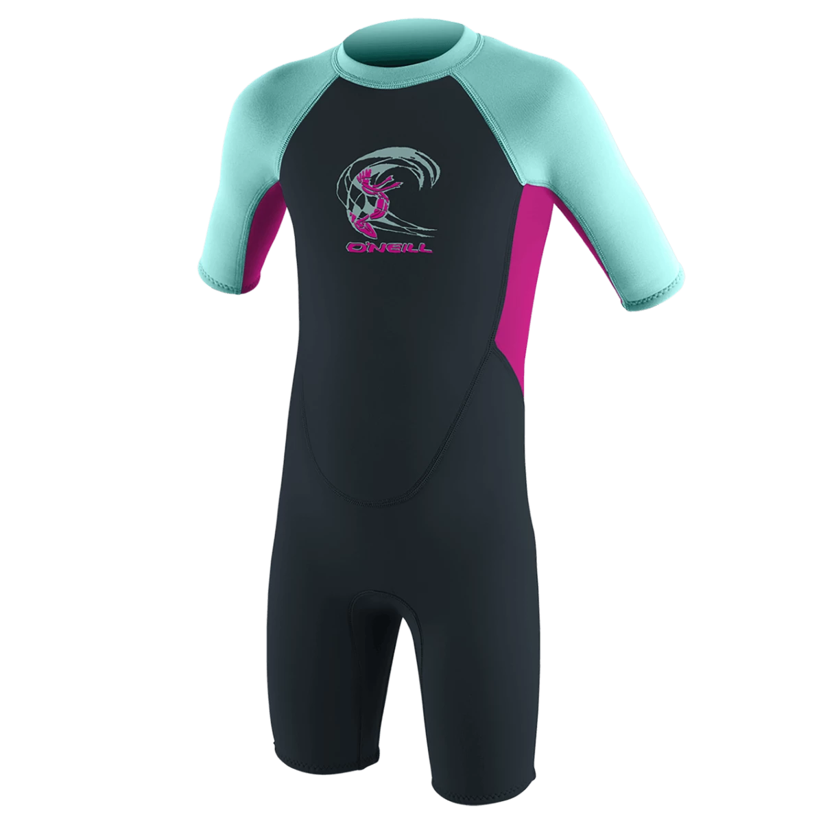 O'Neill Toddler Reactor-2 2mm BZ Spring Wetsuit In Slate/Berry/Seaglass 1 O'Neill Toddler Reactor-2 2mm BZ Spring Wetsuit In Slate/Berry/Seaglass