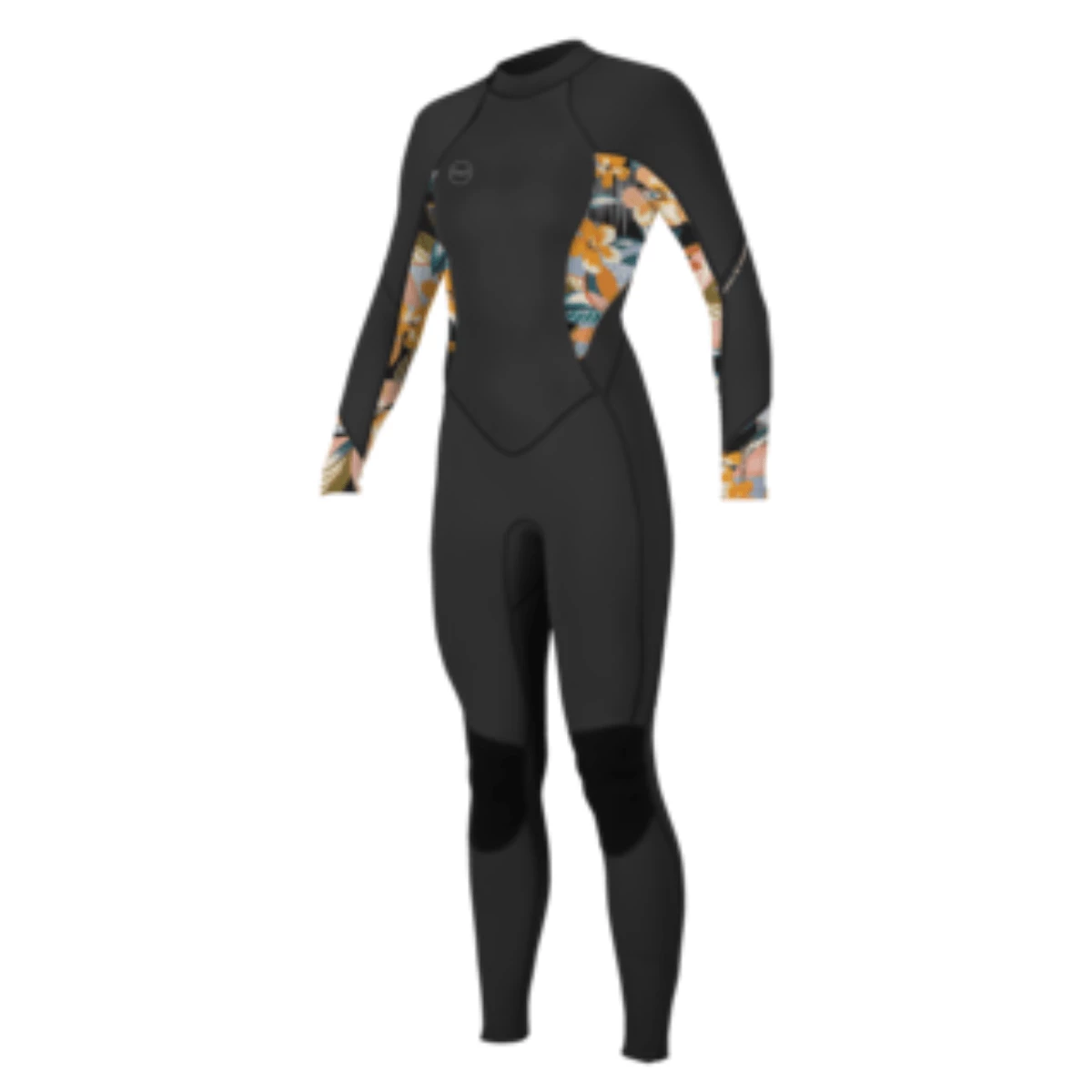 Oneill Women's Bahia 3/2mm Back Zip Full Wetsuit In Black And Demiflor 1 Oneill Women's Bahia 3/2mm Back Zip Full Wetsuit In Black And Demiflor