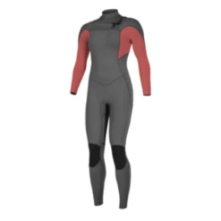 Oneill Women's Ninja 4/3 Chest Zip Full Suit In Graphite And Tea Rose