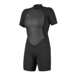 Oneill Women's Reactor-2 2mm Back Zip Short Sleeve Spring Wetsuit In Black