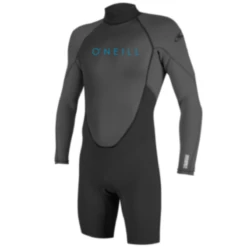 Oneill Youth Reactor-2 2mm Back Zip Long Sleeve Spring Suit In Black And Graphite