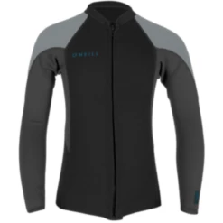 Oneill Youth Reactor-2 2mm Front Zip Jacket In Black And Cool Grey