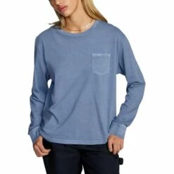 RVCA Stolen Long Sleeve Tee In Blue Slate