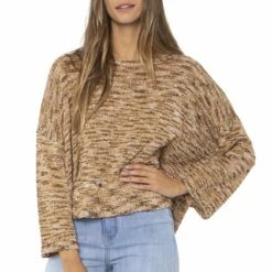 Sisstrevolution Blissed Out L/S Knit Sweater In Sunkissed Sands