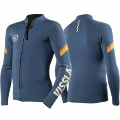 Vissla 7 Seas Boys Raditude 2mm Front Zip Wetsuit Jacket In Harbor Blue